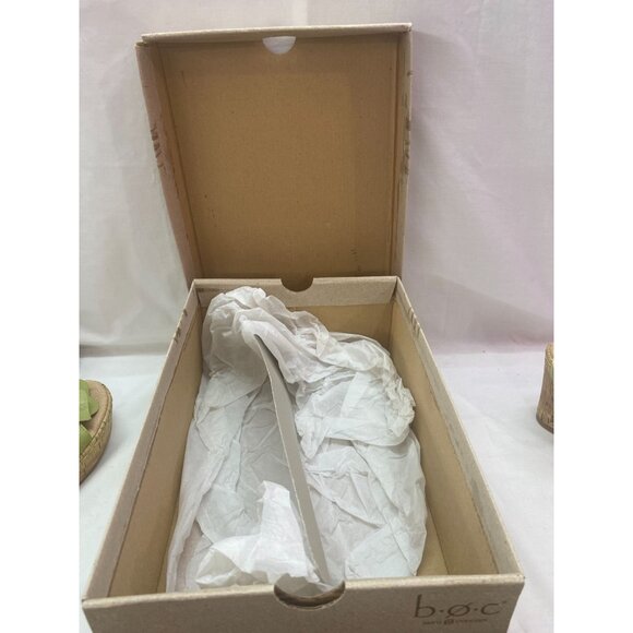 B.OC Women's Green Apple Size 9 Floral accent Wedge Sandal with Box - Picture 8 of 12